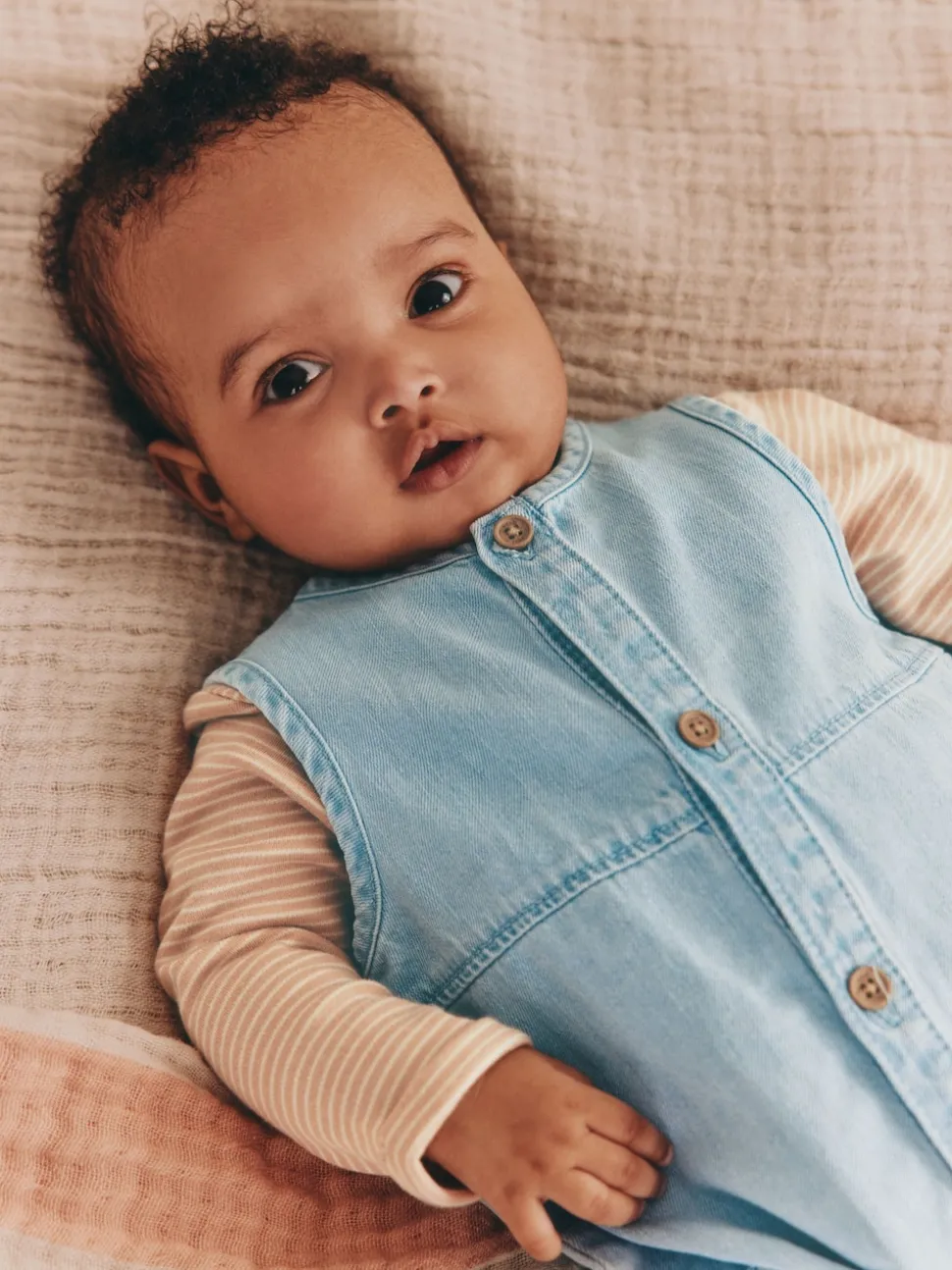 Denim Blue Dungaree and Bodysuit Baby Set (0mths-2yrs)