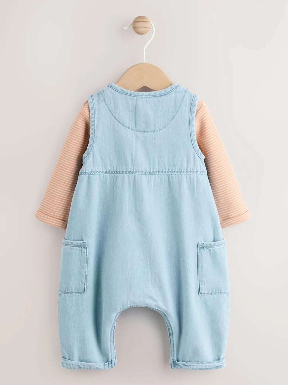 Denim Blue Dungaree and Bodysuit Baby Set (0mths-2yrs)