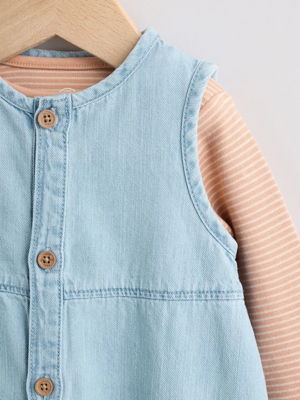 Denim Blue Dungaree and Bodysuit Baby Set (0mths-2yrs)