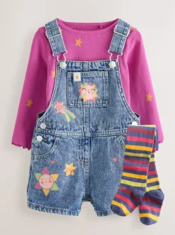 Denim Cosmic Dungarees Set (3mths-7yrs)