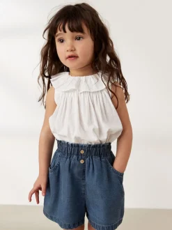 Denim Dark Wash Button Shorts (3mths-7yrs)