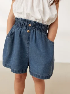 Denim Dark Wash Button Shorts (3mths-7yrs)