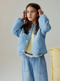Denim Heart Quilted Jacket (3-16yrs)