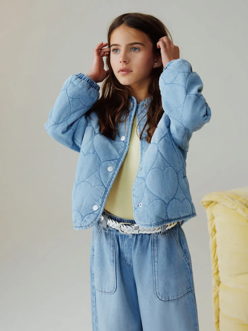 Denim Heart Quilted Jacket (3-16yrs)