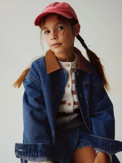 Denim Mid Blue Cord Collar Jacket (3-16yrs)