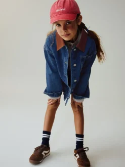 Denim Mid Blue Cord Collar Jacket (3-16yrs)