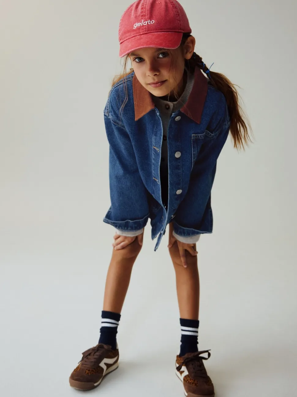 Denim Mid Blue Cord Collar Jacket (3-16yrs)