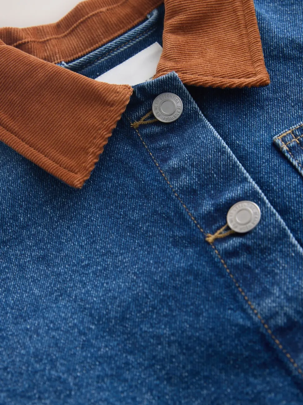 Denim Mid Blue Cord Collar Jacket (3-16yrs)