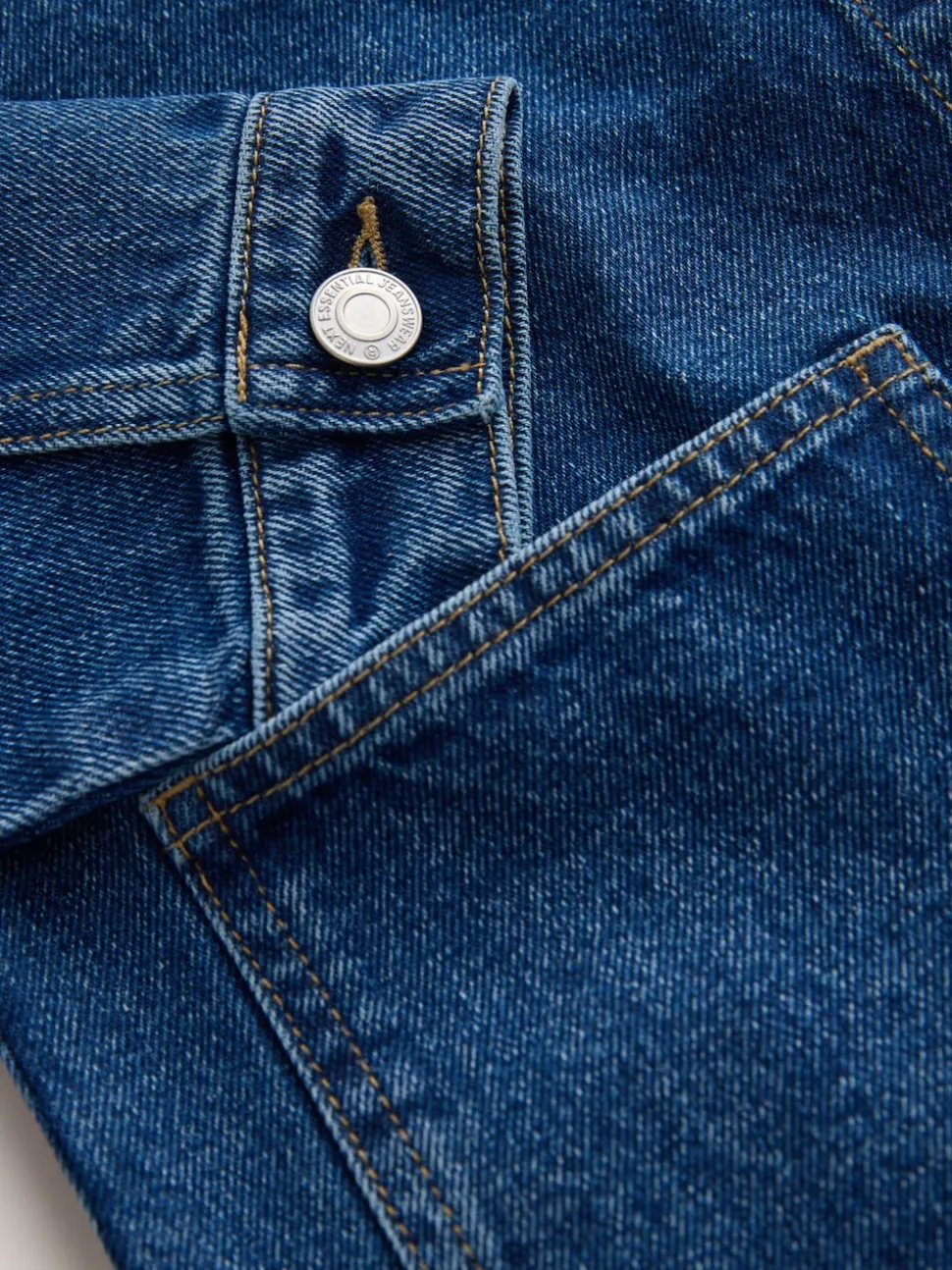 Denim Mid Blue Cord Collar Jacket (3-16yrs)