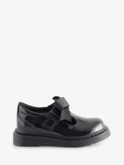 Dr. Martens Black Polley Ii Bow T Patent Lamper Shoes