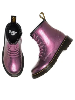 Dr. Martens Pink 1460 J Copper Reptile Emboss Shoes