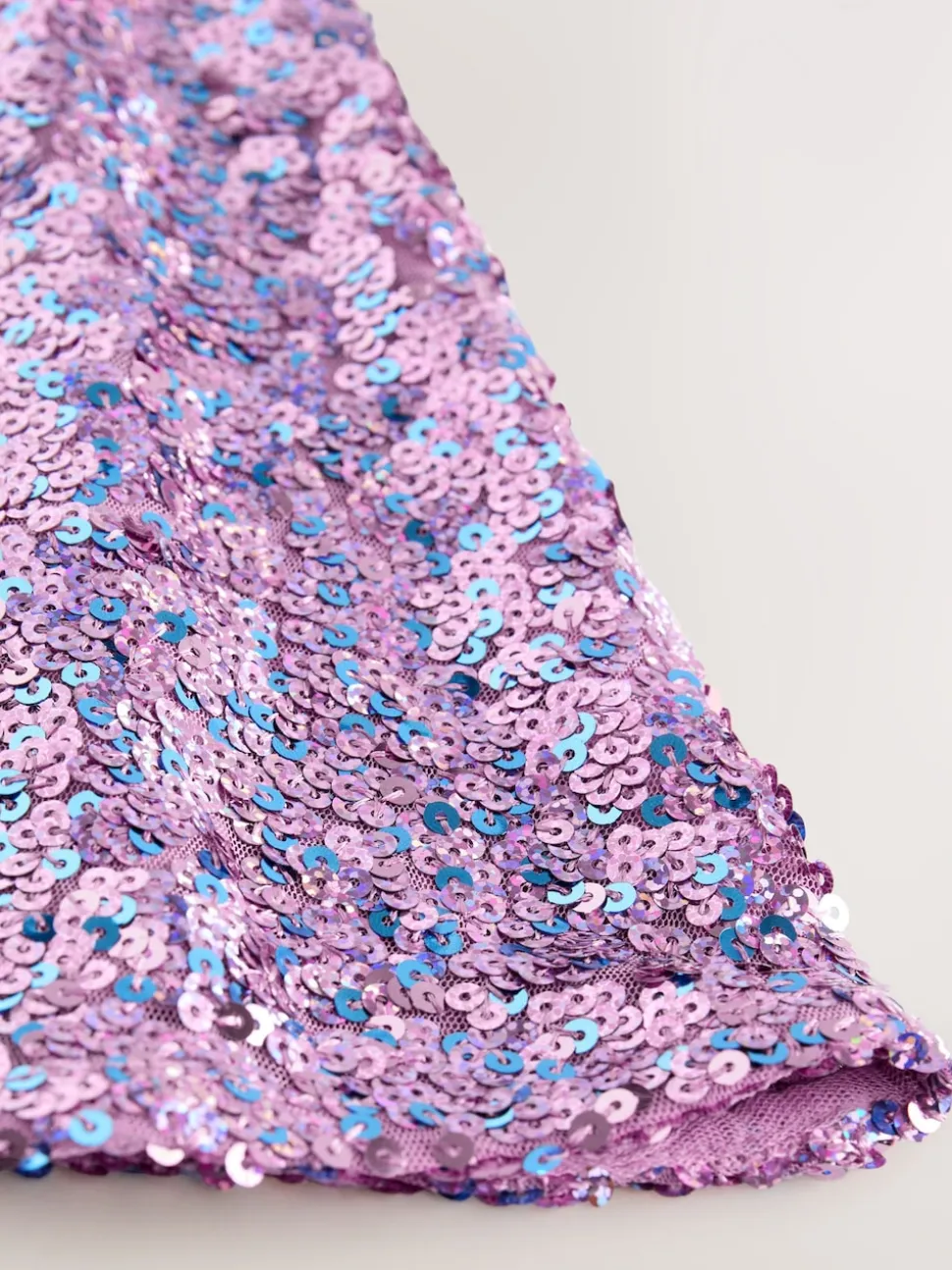 Dusky Pink Angel Sleeve Sequin Party Dress (3-16yrs)