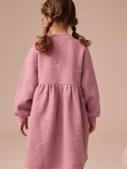Dusky Pink Quilted Bow Jumper Dress (3-16yrs)