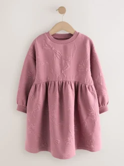 Dusky Pink Quilted Bow Jumper Dress (3-16yrs)