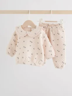 Ecru Baby Quilted Sweatshirt and Trousers Set 2 Piece (0mths-2yrs)