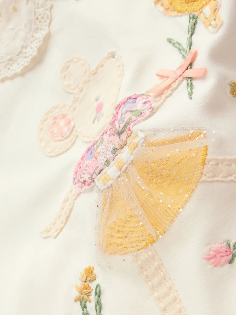 Ecru Fairy Mouse Long Sleeve Top and Legging Baby 2 Piece Set (0mths-2yrs)
