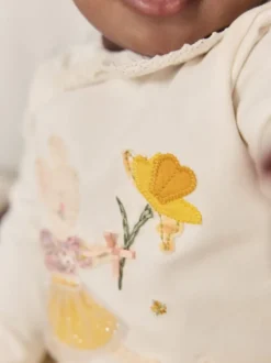 Ecru Fairy Mouse Long Sleeve Top and Legging Baby 2 Piece Set (0mths-2yrs)