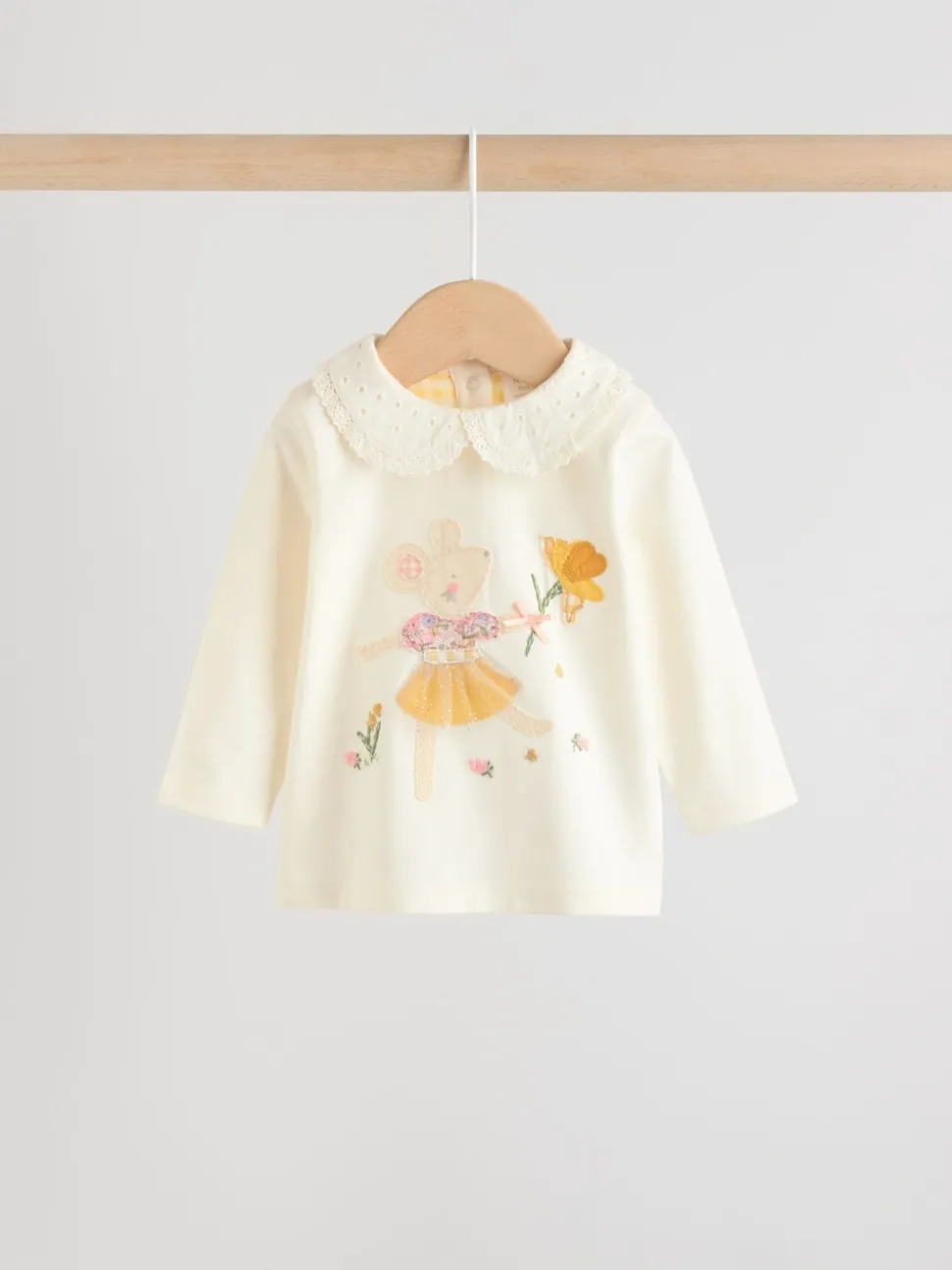Ecru Fairy Mouse Long Sleeve Top and Legging Baby 2 Piece Set (0mths-2yrs)