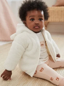 Ecru Fleece Baby Hooded Jacket (0mths-2yrs)