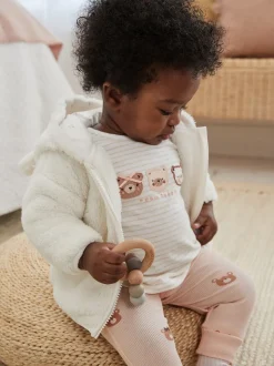 Ecru Fleece Baby Hooded Jacket (0mths-2yrs)