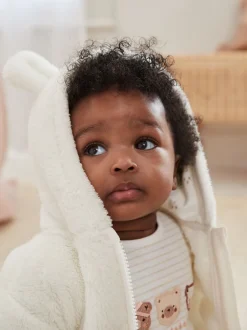 Ecru Fleece Baby Hooded Jacket (0mths-2yrs)