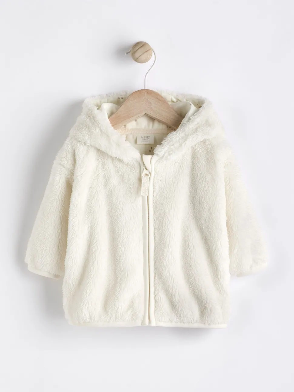 Ecru Fleece Baby Hooded Jacket (0mths-2yrs)