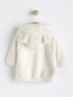 Ecru Fleece Baby Hooded Jacket (0mths-2yrs)