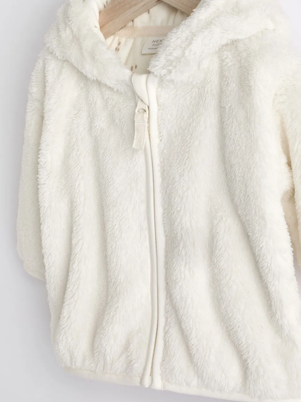 Ecru Fleece Baby Hooded Jacket (0mths-2yrs)