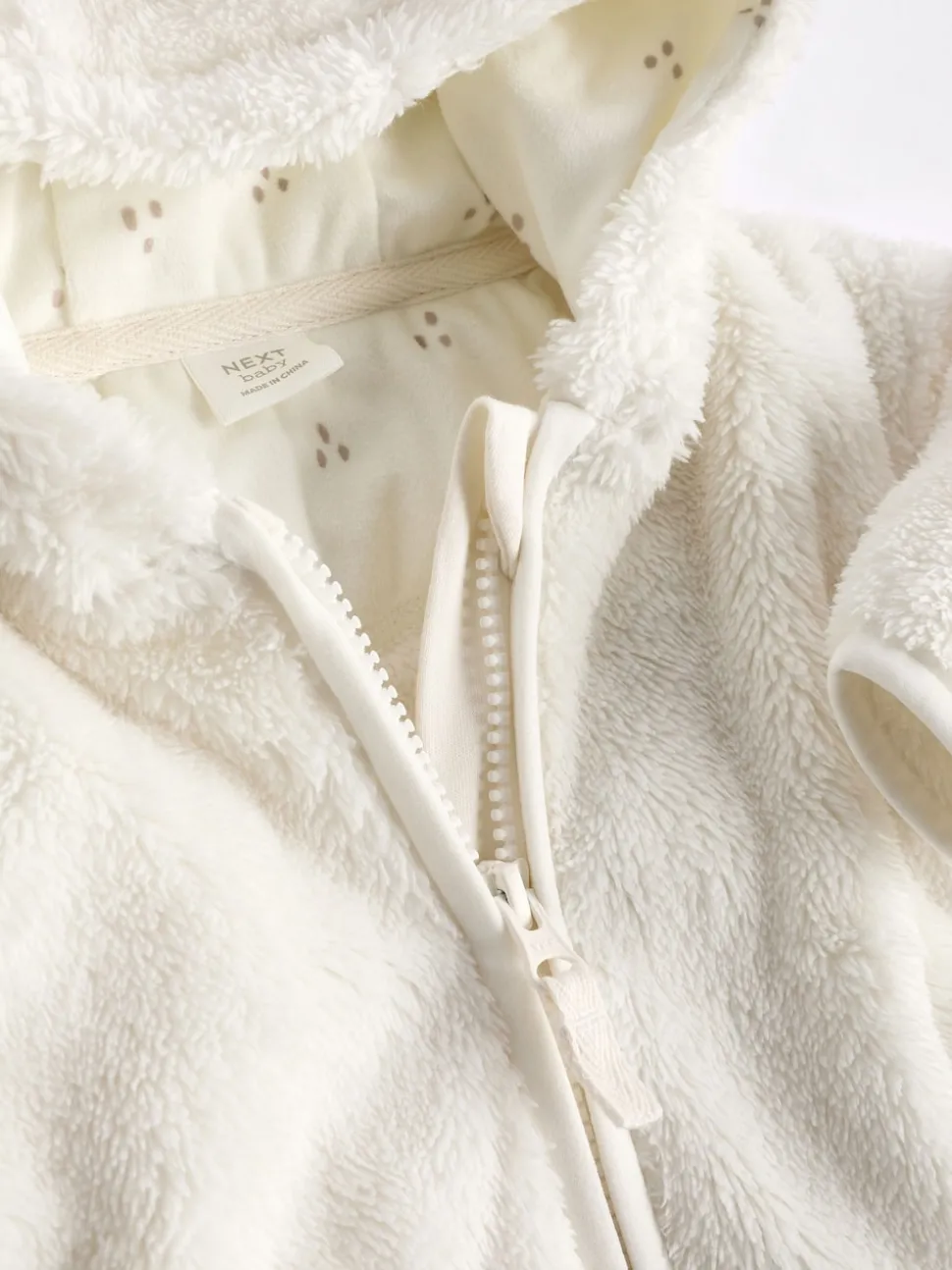 Ecru Fleece Baby Hooded Jacket (0mths-2yrs)
