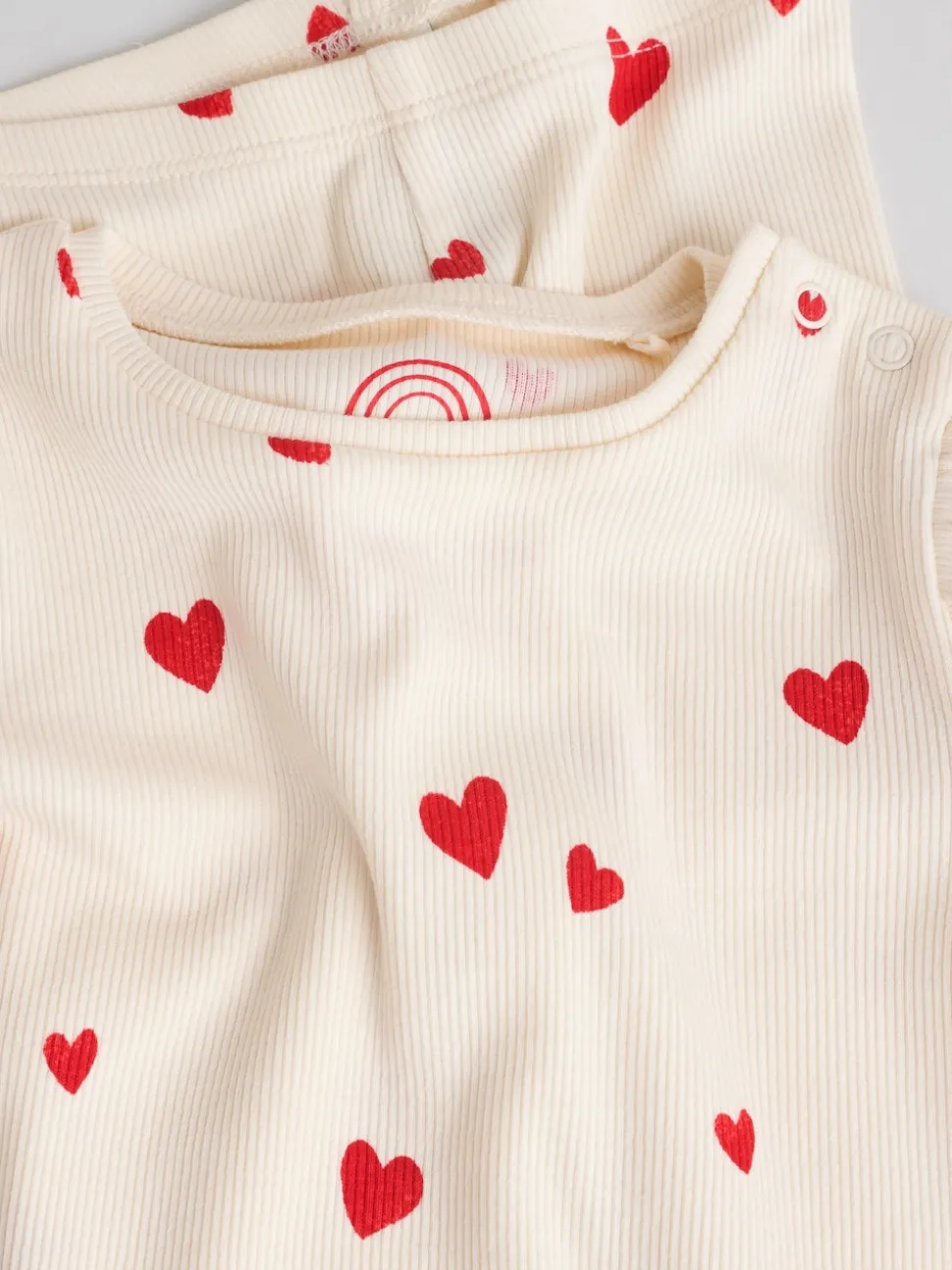 Ecru Hearts Baby Top and Leggings 2 Piece Set (0mths-2yrs)