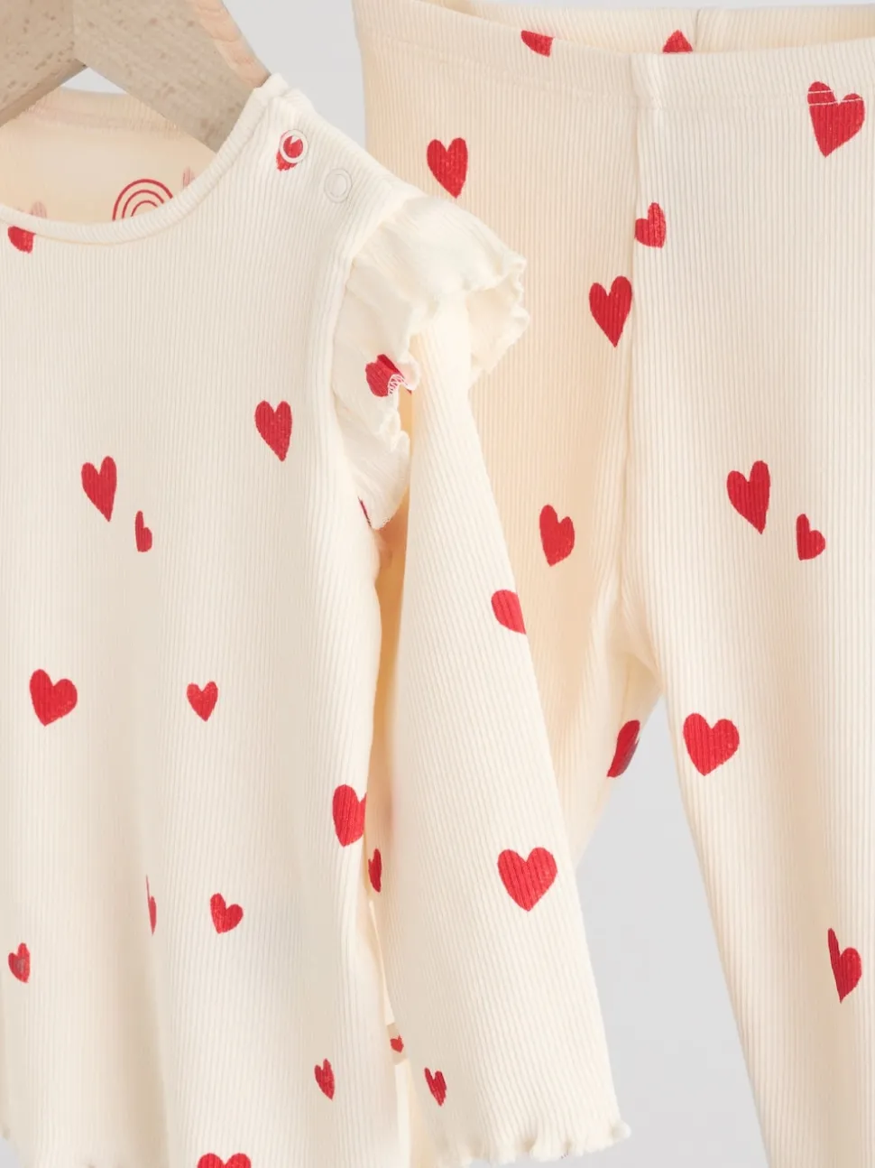 Ecru Hearts Baby Top and Leggings 2 Piece Set (0mths-2yrs)