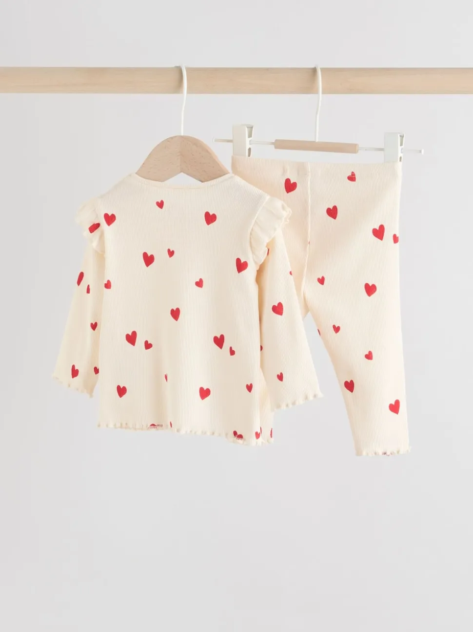 Ecru Hearts Baby Top and Leggings 2 Piece Set (0mths-2yrs)