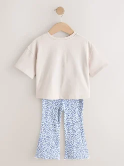 Ecru White Apple Character Short Sleeve Top and Leggings Set (3mths-7yrs)