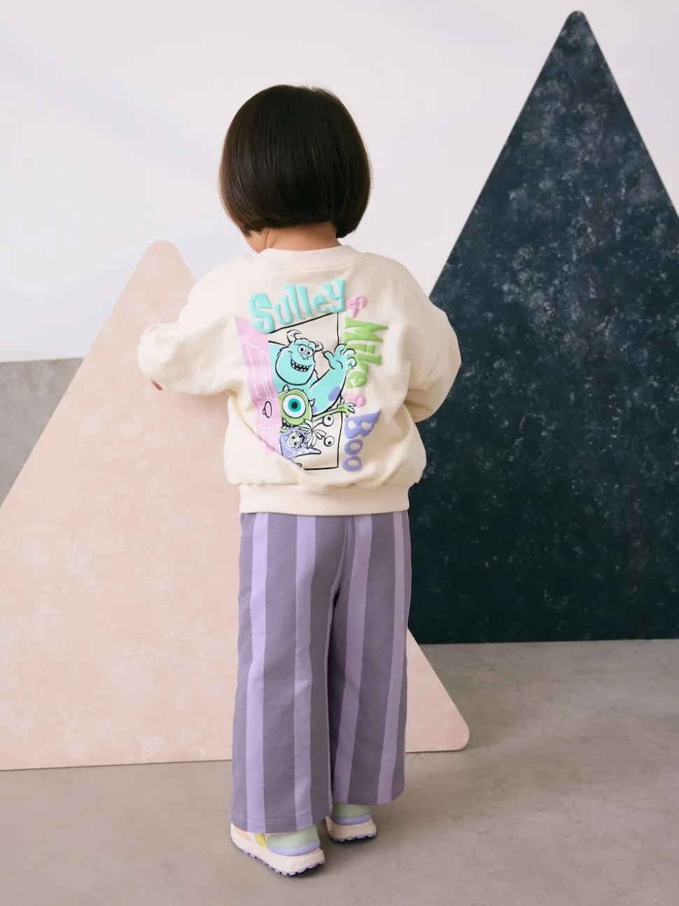 Ecru White Monsters, Inc Long Sleeve Top and Barrel Leg Trousers (3mths-7yrs)