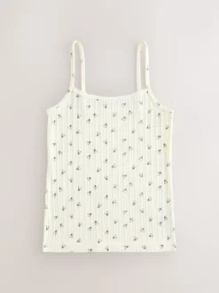 Ecru Bear Strappy Printed Cami Vests 3 Pack (1.5-16yrs)