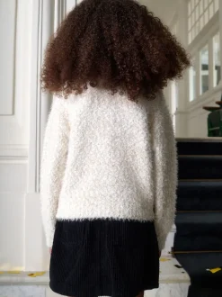 Ecru Bow V-Neck Jumper (3-16yrs)