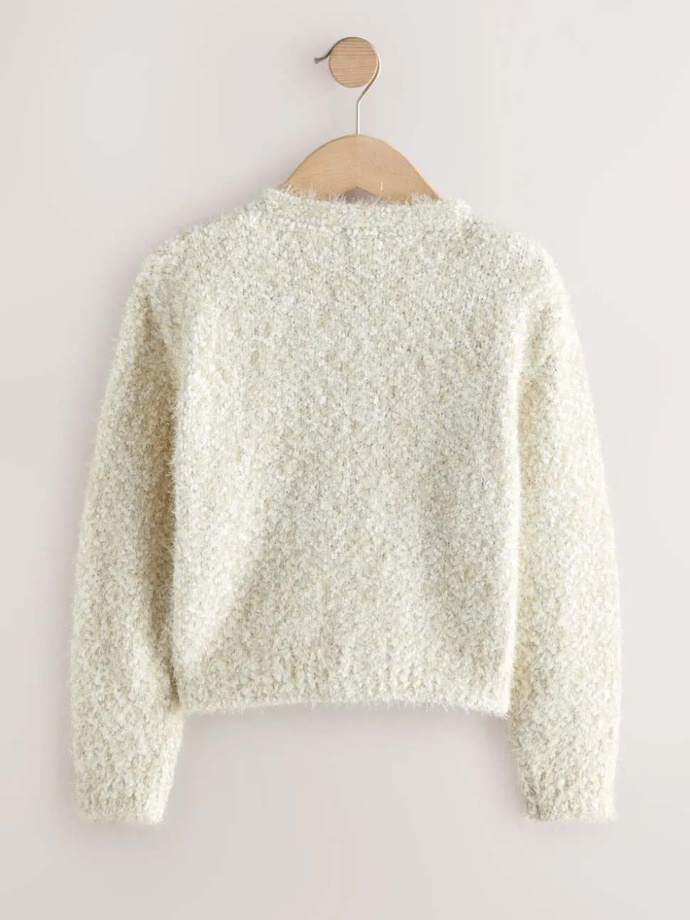 Ecru Bow V-Neck Jumper (3-16yrs)