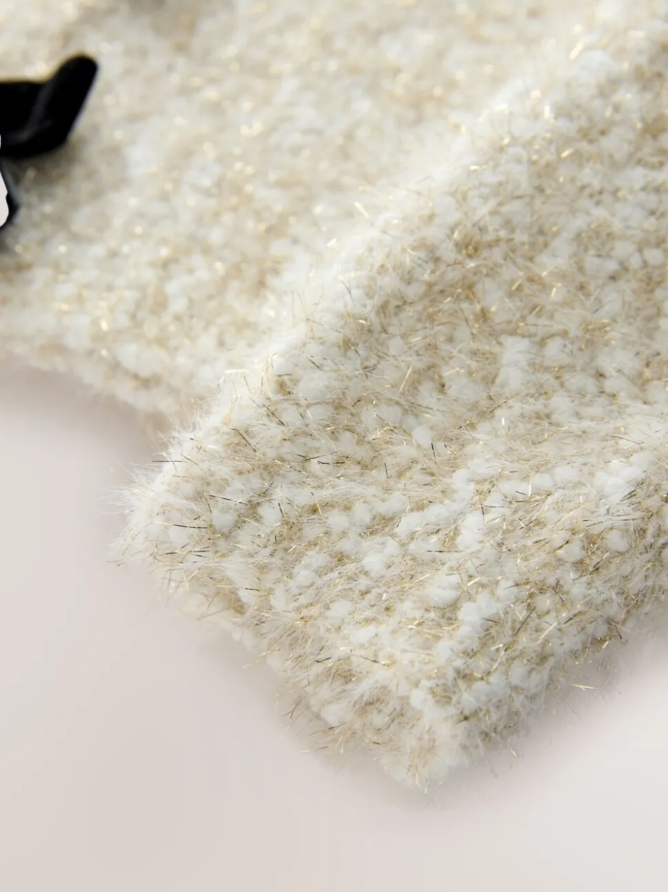Ecru Bow V-Neck Jumper (3-16yrs)