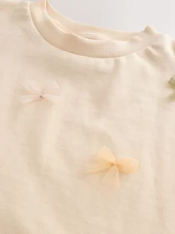 Ecru Boxy Bows T-Shirt (3-16yrs)