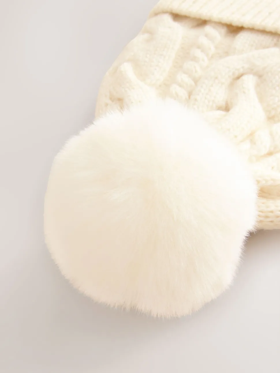 Ecru Cable Beanie Scarf and Gloves Set (3-16yrs)