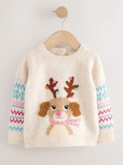 Ecru Christmas Jumper (3mths-7yrs)