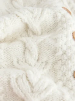 Ecru Chunky Knit Bobble Cardigan (3mths-10yrs)