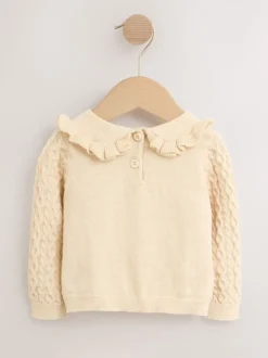 Ecru Cotton Cashmere Blend Jumper (3mths-7yrs)