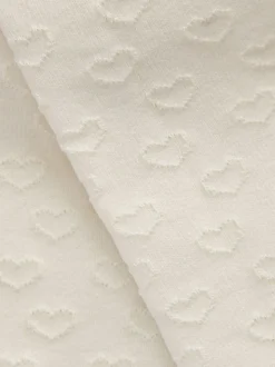 Ecru Cream Cotton Rich Textured Heart Tights