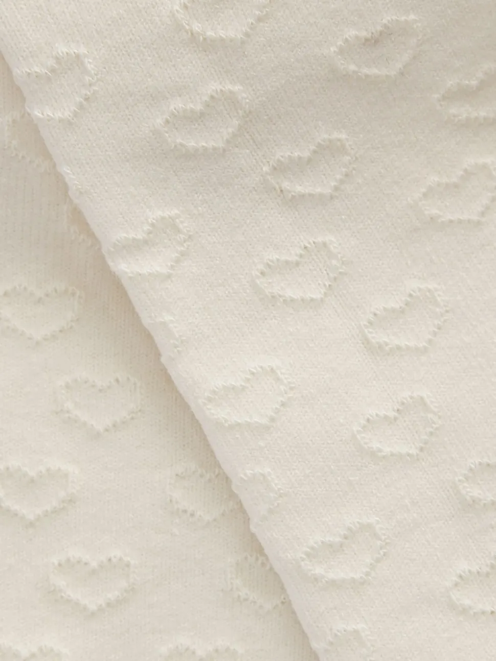 Ecru Cream Cotton Rich Textured Heart Tights