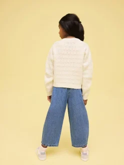Ecru 3D Flower Embroidered Jumper (3-16yrs)