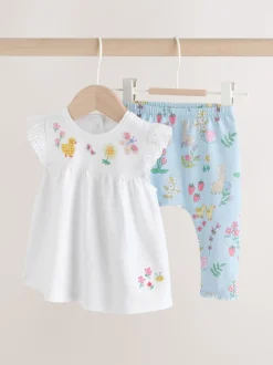 Ecru Fairy Short Sleeve Baby Top and Leggings 2 Piece set (0mths-2yrs)
