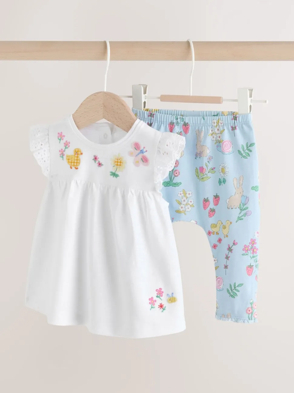 Ecru Fairy Short Sleeve Baby Top and Leggings 2 Piece set (0mths-2yrs)