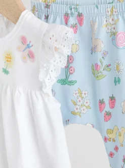 Ecru Fairy Short Sleeve Baby Top and Leggings 2 Piece set (0mths-2yrs)