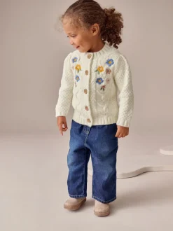 Ecru Flower Embroidered Cardigan (3mths-10yrs)